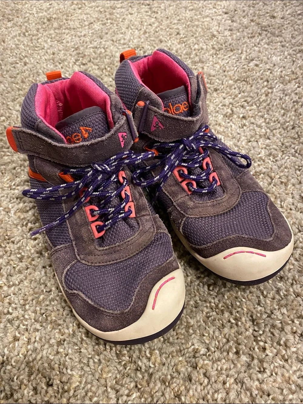 PLAE Kaiden Hiking Boot Suede/waterproof in purple with pink & coral accents